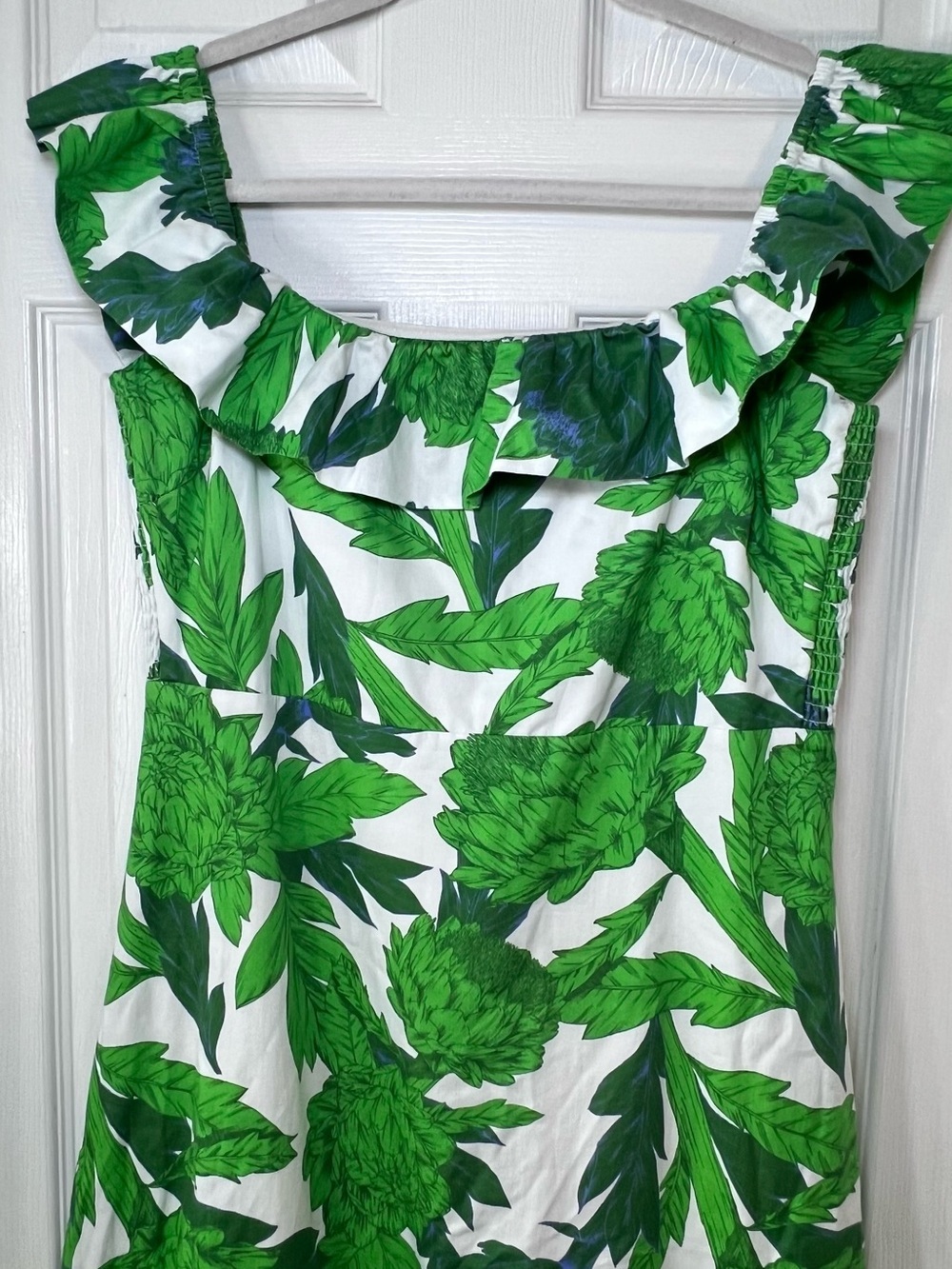 Hyacinth House Green Dandelion Floral Off-The Shoulder Giselle Dress Size M - Picture 4 of 15